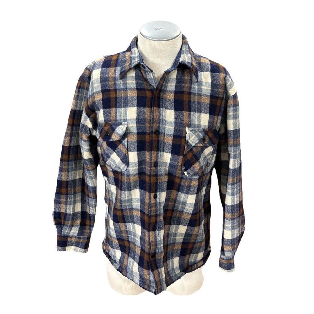 Sportswear Country Touch Flannel Jacket L Wool Mens Button Long Sleeves